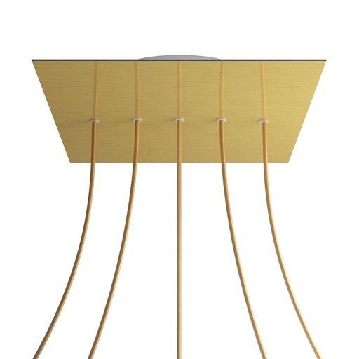 [8057730862110] Rosone XXL Rose-One quadrato, 400 mm con 5 fori in linea e 4 fori
