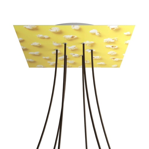 [8057730845922] Rosone XXL Rose-One quadrato, 400 mm con 6 fori e 4 fori laterali -