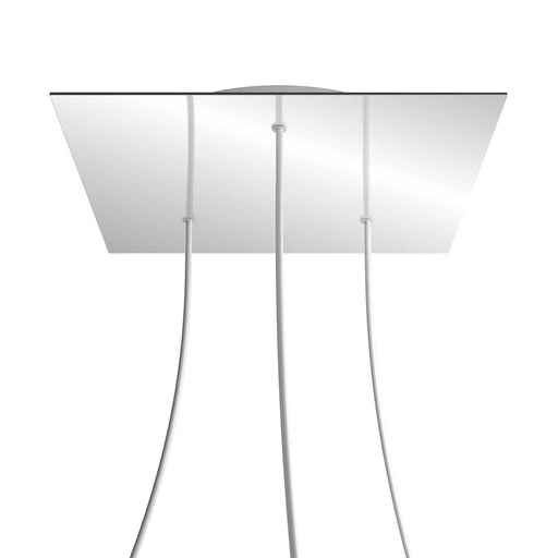 [8050997072964] Rosone XXL Rose-One quadrato, 400 mm con 3 fori e 4 fori laterali