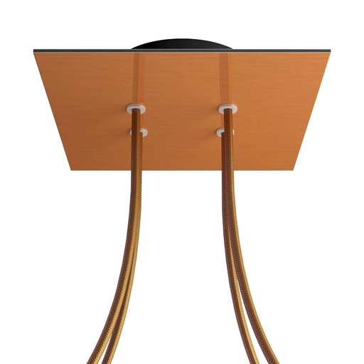 [8050997078287] Rose-One square rosette, 200 mm with 4 holes and 4 side holes
