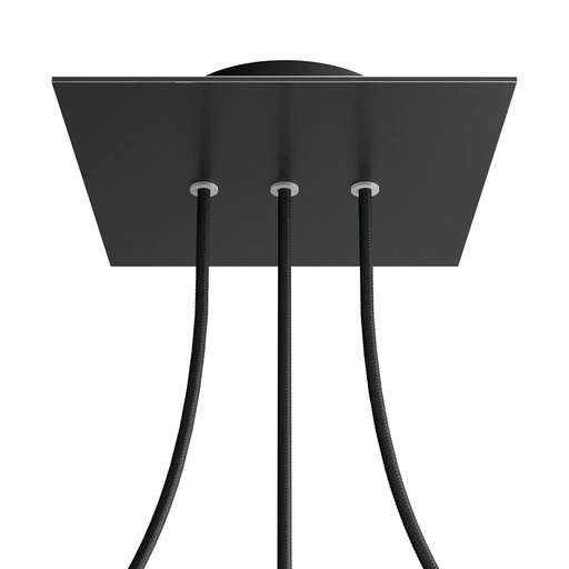 [8050997075972] Rosone Rose-One quadrato, 200 mm con 3 fori in linea e 4 fori laterali