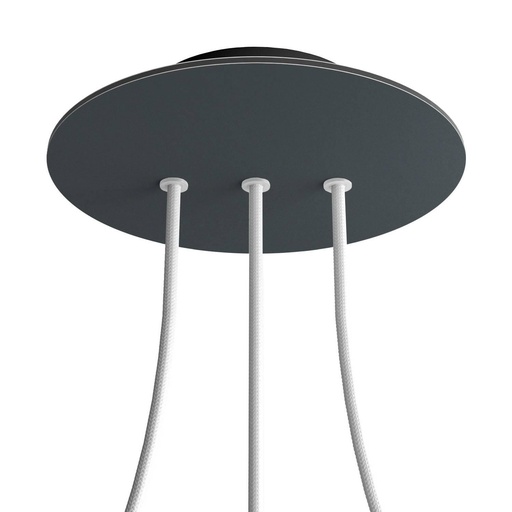[8050997069155] Rosone Rose-One rotondo, diametro 200 mm con 3 fori in linea e 4