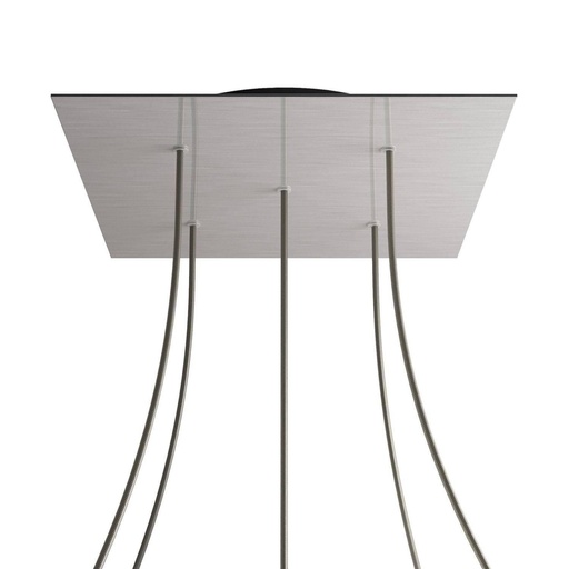 [8050997078980] Rosone XXL Rose-One quadrato, 400 mm con 5 fori e 4 fori laterali