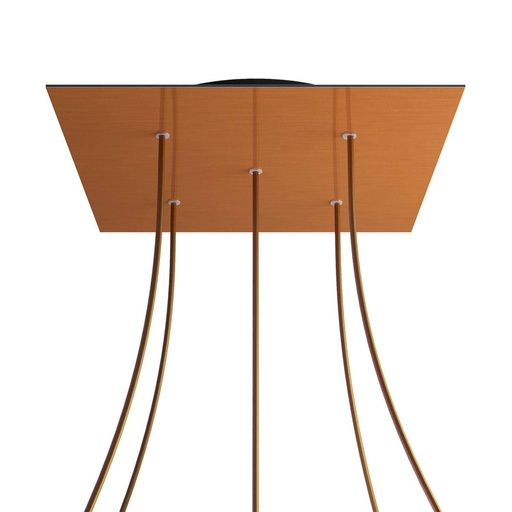 [8050997078522] Rosone XXL Rose-One quadrato, 400 mm con 5 fori e 4 fori laterali