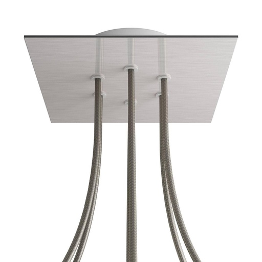 [8057730862820] Rosone Rose-One quadrato, 200 mm con 6 fori e 4 fori laterali