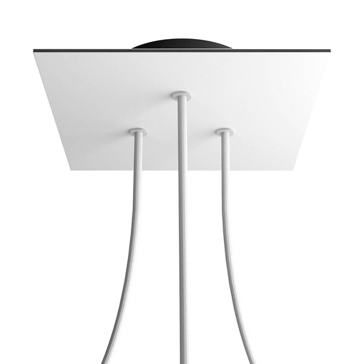 [8050997075507] Rosone Rose-One quadrato, 200 mm con 3 fori e 4 fori laterali