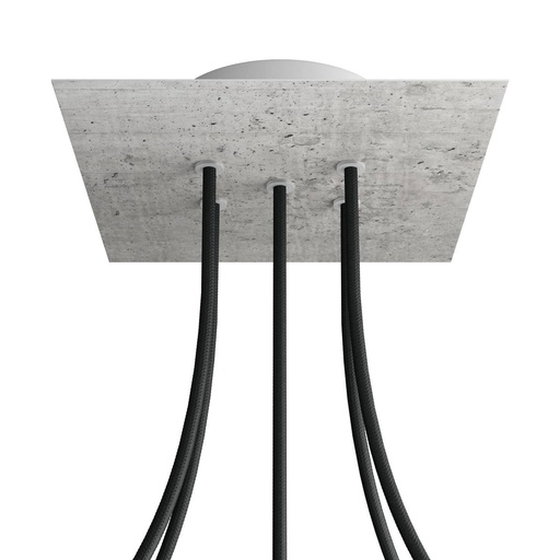 [8057730843591] Rosone Rose-One quadrato, 200 mm con 5 fori e 4 fori laterali