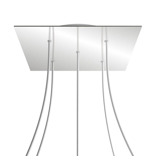 [8050997072995] Rosone XXL Rose-One quadrato, 400 mm con 5 fori e 4 fori laterali