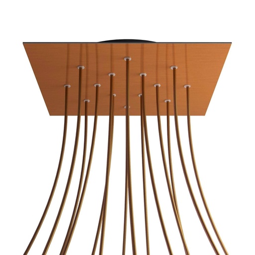 [8050997078607] Rosone XXL Rose-One quadrato, 400 mm con 14 fori e 4 fori laterali