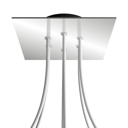 [8050997069889] Rosone Rose-One quadrato, 200 mm con 6 fori e 4 fori laterali