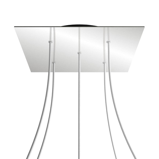 [8050997069773] Rosone XXL Rose-One quadrato, 400 mm con 5 fori e 4 fori laterali