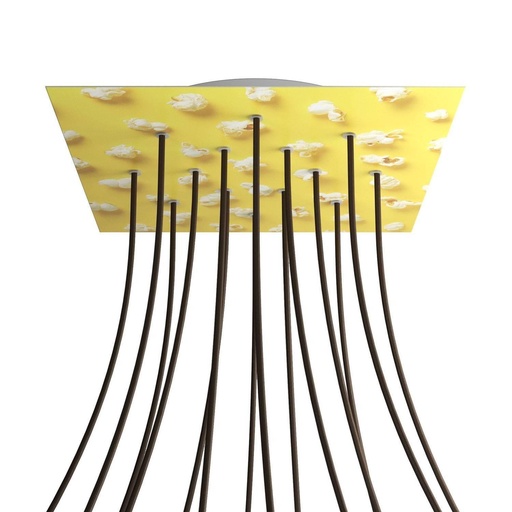 [8057730847308] Rosone XXL Rose-One quadrato, 400 mm con 14 fori e 4 fori laterali -