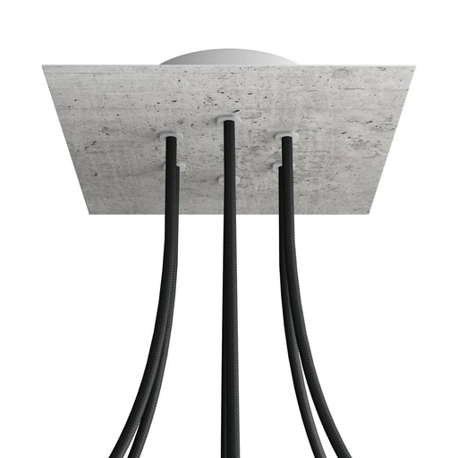 [8057730843829] Rosone Rose-One quadrato, 200 mm con 6 fori e 4 fori laterali
