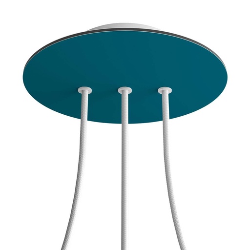 [8050997074210] Rosone Rose-One rotondo, diametro 200 mm con 3 fori in linea e 4