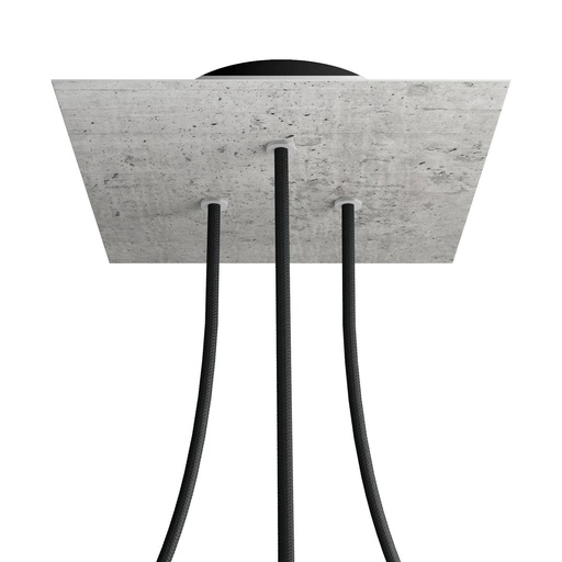 [8050997077341] Rosone Rose-One quadrato, 200 mm con 3 fori e 4 fori laterali