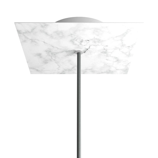 [8057730842433] Rosone Rose-One quadrato, 200 mm con 1 foro e 4 fori laterali