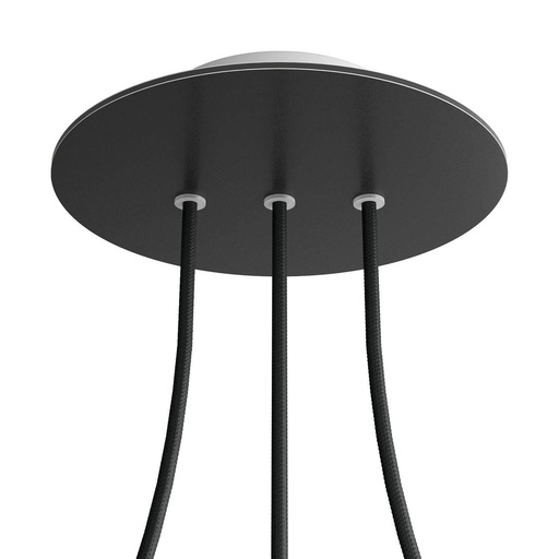 [8057730842976] Rosone Rose-One rotondo, diametro 200 mm con 3 fori in linea e 4