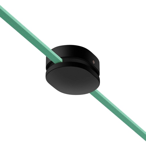 [8057730898393] Oval wooden rosette with 2 side holes for catenary cable and