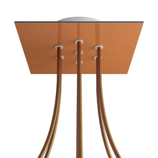 [8057730862844] Rose-One square rosette, 200 mm with 7 holes and 4 side holes