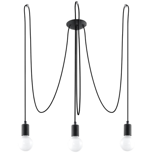 [SL.0370] EDISON 3 black chandelier