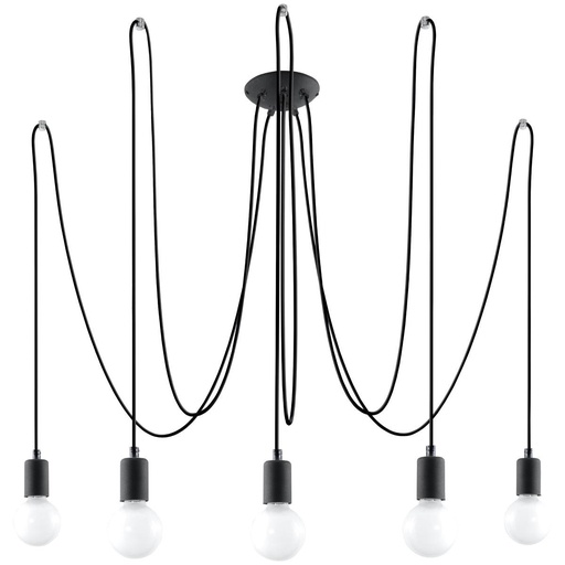 [SL.0371] EDISON 5 Black Chandelier