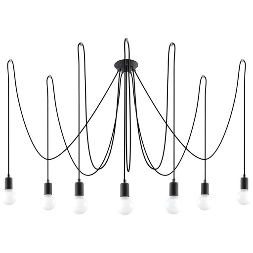 [SL.0372] EDISON 7 Black Chandelier
