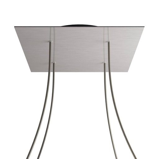 [8050997078973] Rosone XXL Rose-One quadrato, 400 mm con 4 fori e 4 fori laterali