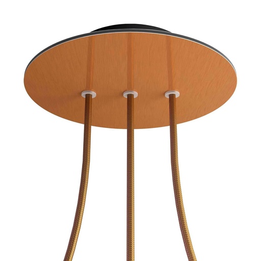 [8050997078195] Rose-One round rosette, diameter 200 mm with 3 holes in line and 4