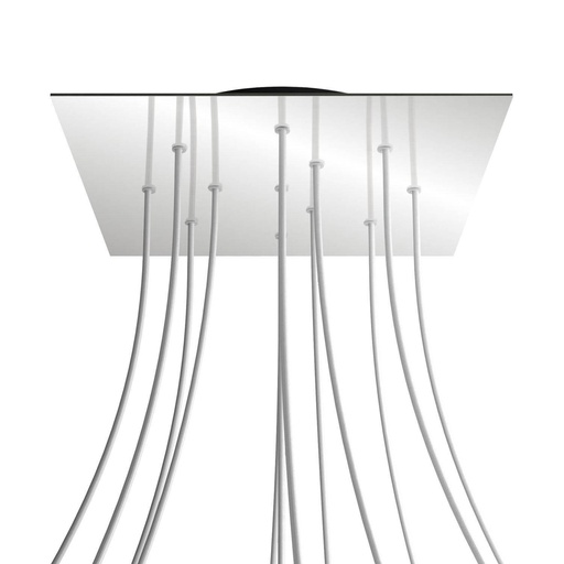 [8050997069681] Rosone XXL Rose-One quadrato, 400 mm con 12 fori e 4 fori laterali