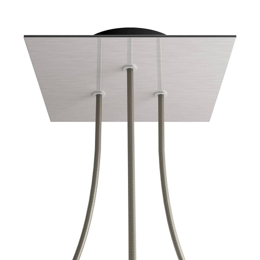 [8050997078720] Rosone Rose-One quadrato, 200 mm con 3 fori e 4 fori laterali