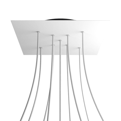 [8050997075811] Rosone XXL Rose-One quadrato, 400 mm con 9 fori a X e 4 fori laterali