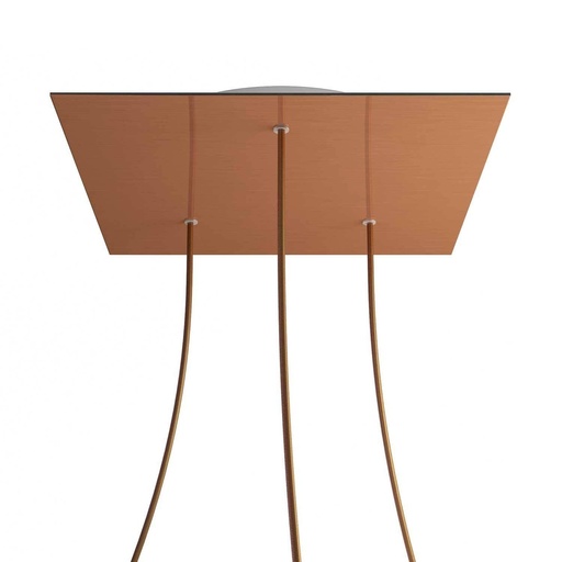 [8057730862035] Rosone XXL Rose-One quadrato, 400 mm con 3 fori e 4 fori laterali