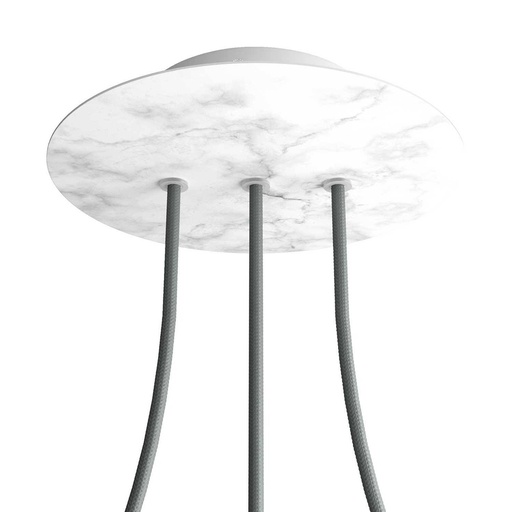 [8057730842990] Rose-One round rosette, diameter 200 mm with 3 holes in line and 4