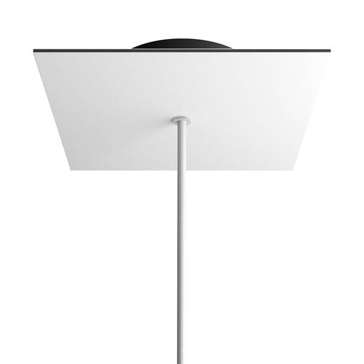 [8050997075484] Rosone Rose-One quadrato, 200 mm con 1 foro e 4 fori laterali