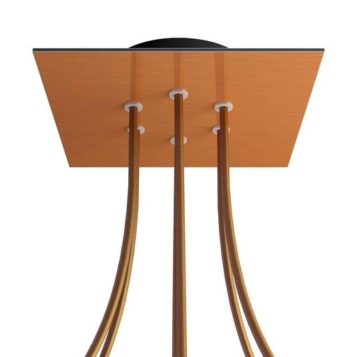 [8050997078300] Rosone Rose-One quadrato, 200 mm con 6 fori e 4 fori laterali