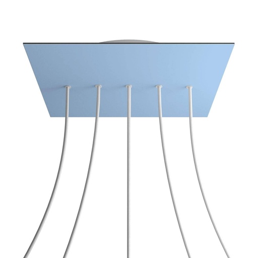 [8050997073909] Rosone XXL Rose-One quadrato, 400 mm con 5 fori in linea e 4 fori