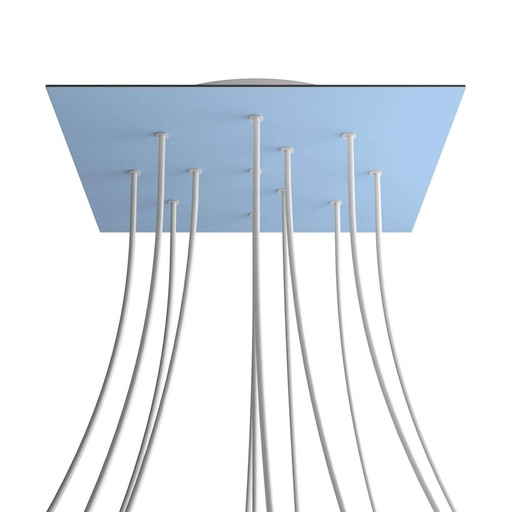 [8050997073824] Rosone XXL Rose-One quadrato, 400 mm con 12 fori e 4 fori laterali