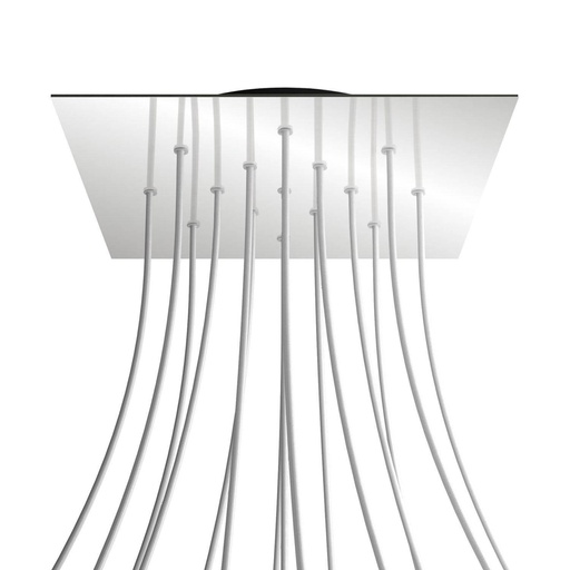 [8050997069704] Rosone XXL Rose-One quadrato, 400 mm con 15 fori e 4 fori laterali