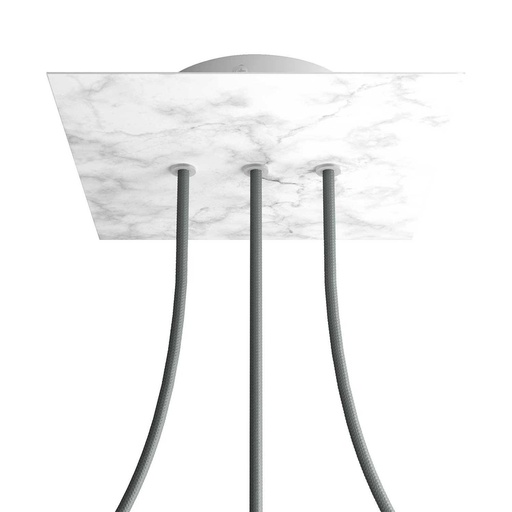 [8057730843126] Rose-One square rosette, 200 mm with 3 in-line holes and 4 side holes