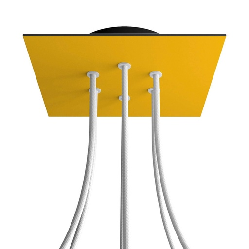 [8050997070342] Rosone Rose-One quadrato, 200 mm con 6 fori e 4 fori laterali