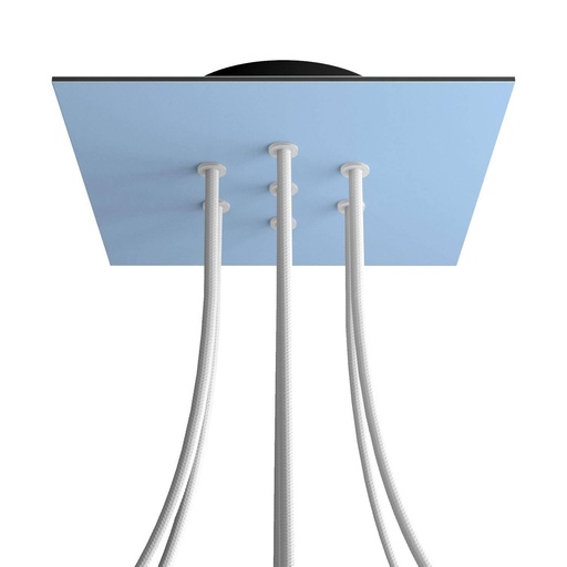 [8050997070816] Rosone Rose-One quadrato, 200 mm con 7 fori e 4 fori laterali