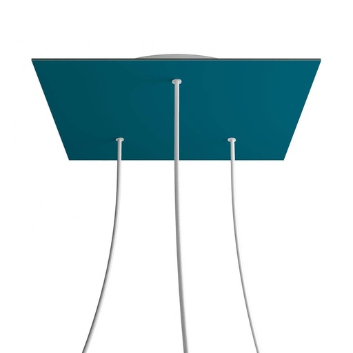 [8050997074340] Rosone XXL Rose-One quadrato, 400 mm con 3 fori e 4 fori laterali