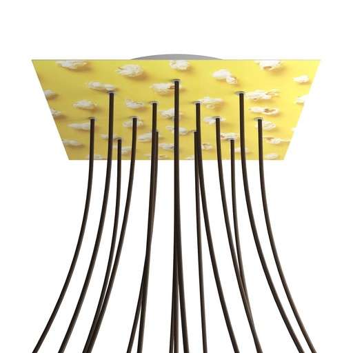 [8057730847537] Rosone XXL Rose-One quadrato, 400 mm con 15 fori e 4 fori laterali -