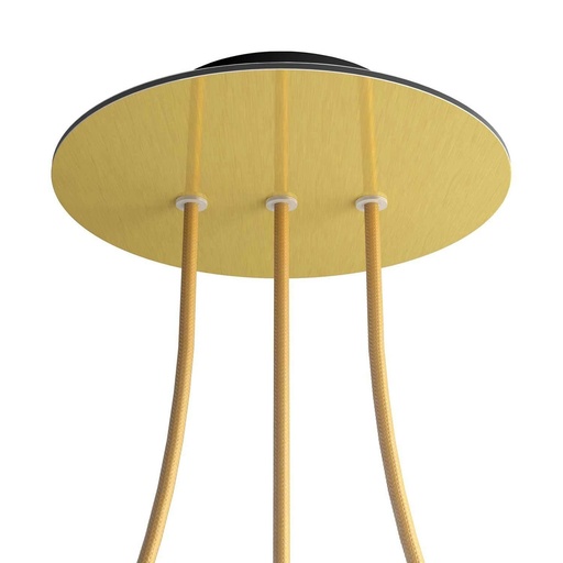 [8050997077730] Rose-One round rosette, diameter 200 mm with 3 holes in line and 4