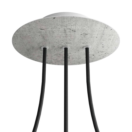 [8057730843003] Rose-One round rosette, diameter 200 mm with 3 holes in line and 4
