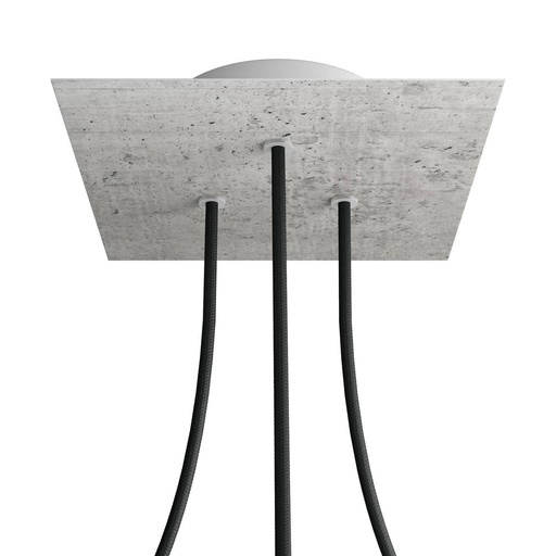 [8057730842907] Rose-One square rosette, 200 mm with 3 holes and 4 side holes