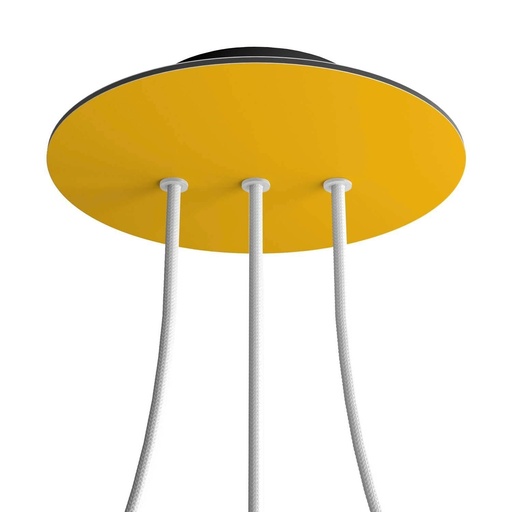 [8050997070076] Rosone Rose-One rotondo, diametro 200 mm con 3 fori in linea e 4