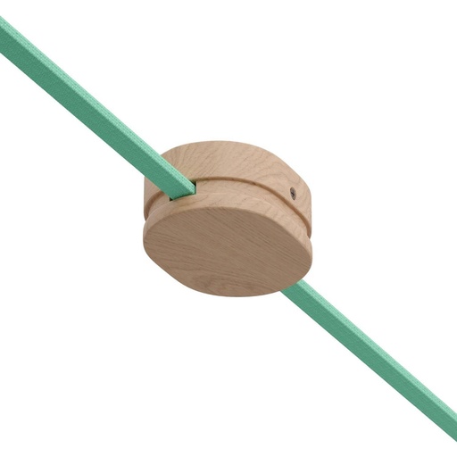 [8057730883337] Oval wooden rosette with 2 side holes for catenary cable and