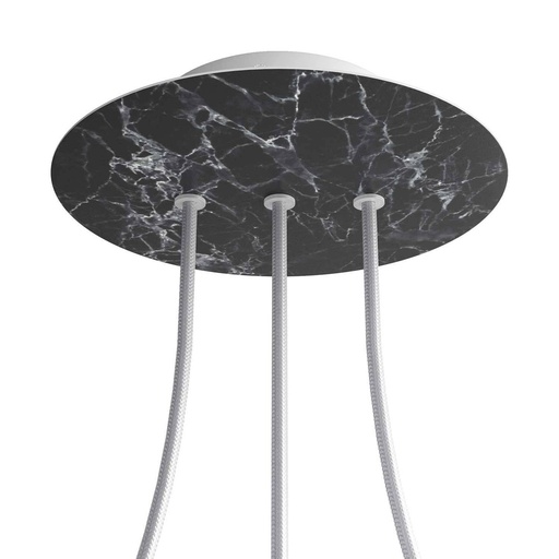 [8057730842983] Rose-One round rosette, diameter 200 mm with 3 holes in line and 4