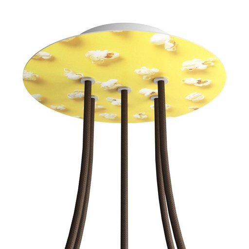 [8057730843492] Rose-One round rosette, diameter 200 mm with 5 holes and 4 holes